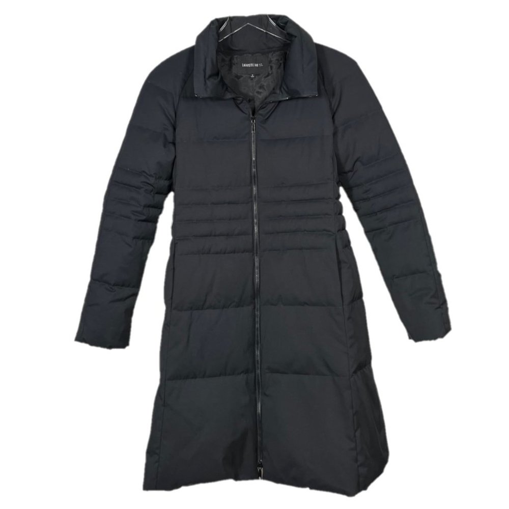 Lafayette 148 Zipper Front Fitted Long A-Line Puffer Coat Jacket Size 0